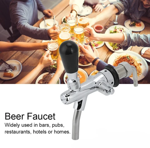 Регулируемый кран для пива из нержавеющей стали, итальянские краны для пива с коротким хвостовиком и диспенсером для контроля потока для домашнего пивоварения Kegerator Bar
