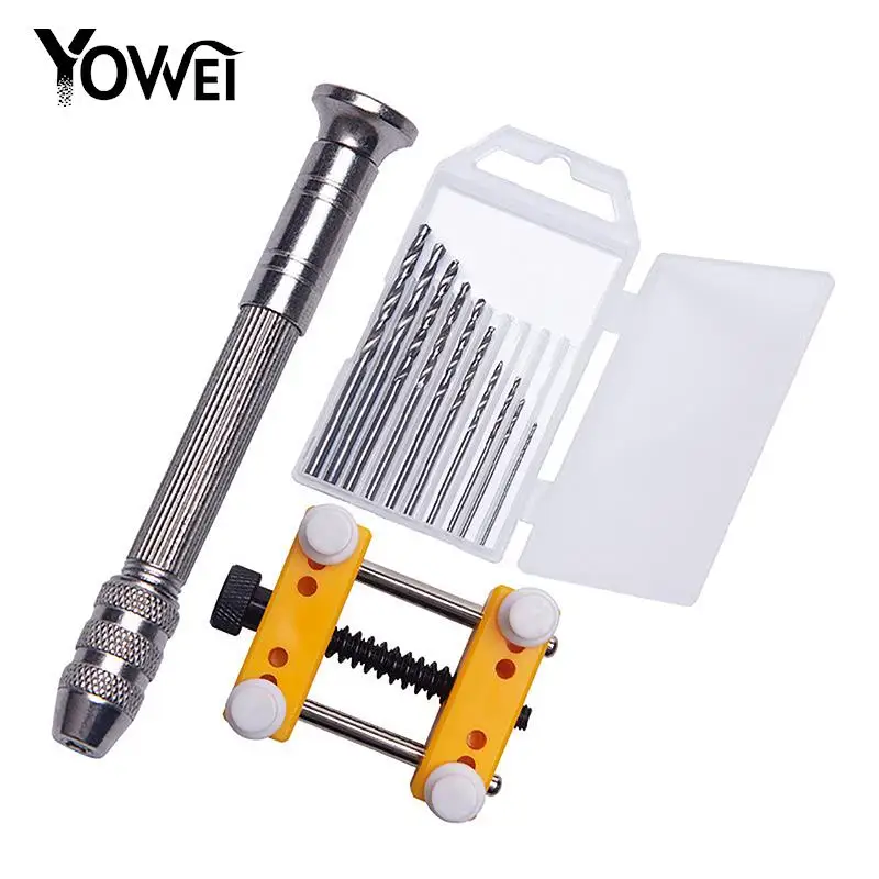 

Drilling Rotary Tool Hand Twist Drill Woodworking Tools Manual Twist Drill Bit Aluminum Alloy Micro 0.3-3.0mm Hand Drill Craft