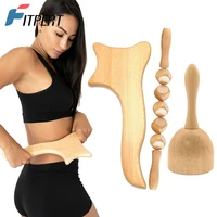 1 set wood massage roller professional wooden massage therapy tools for body sculptingmuscle pain relieflymphatic drainage
