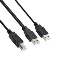 zihan dual usb 2 0 male to standard b male y cable 80cm for printer scanner external hard disk drive
