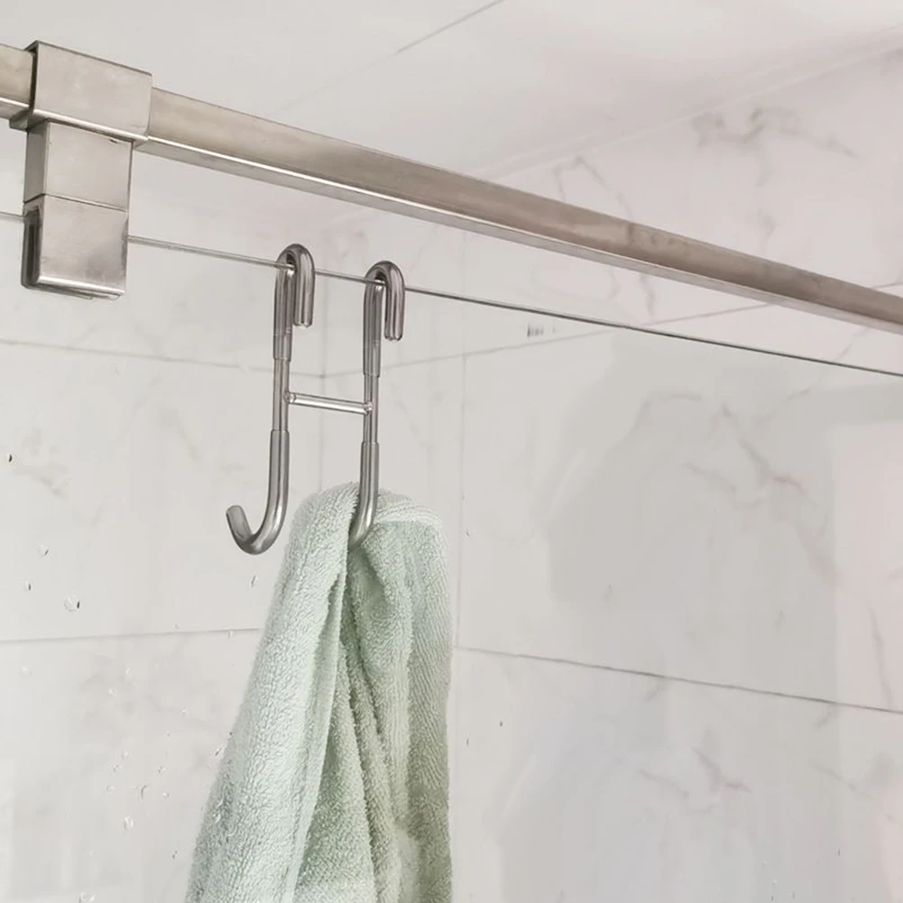

S Hook Hook Shower Shower Hooks 11.5*4.4cm Removable Rubberized Surfaces S Model Silver Stainless Steel Shower Hooks
