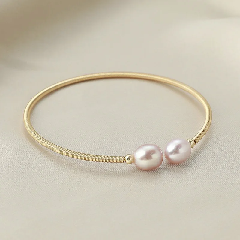 Новый Браслет-манжета в богемном стиле браслет с пресноводным жемчугом золотого