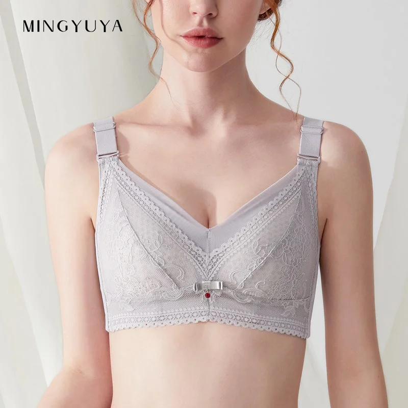 Женское нижнее белье без косточек тонкие бюстгальтеры пуш-ап с большой грудью и