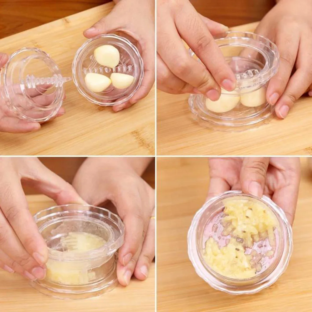 

1PC Garlic Press Chopper Plastic Clear Manually Presser Garlic Grinder Crusher Twist Mashed Garlic Slicer Kitchen Tools