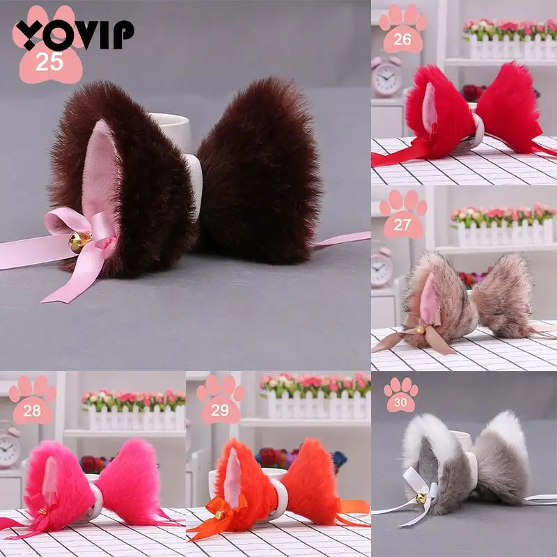 

Cute Cat Ears Barrette With Bell Bowknot Lolita Anime Hair Clips Japanese Style Cosplay Furry Hairpin Costume Snap