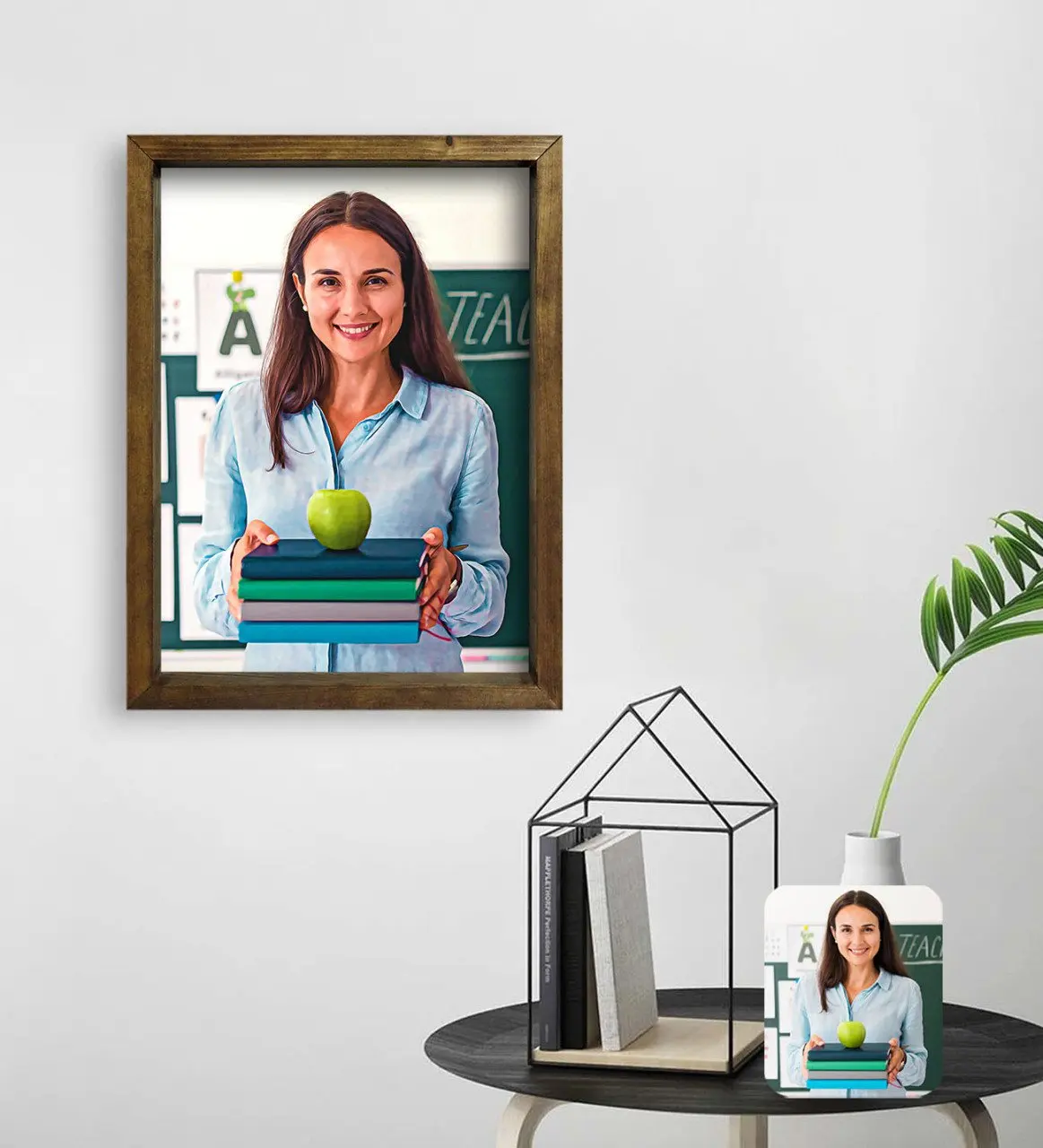 

Индивидуальная картина в рамке из натурального дерева для девушек и учителей, 45 х65 см, подарок, офисные специальные аксессуары