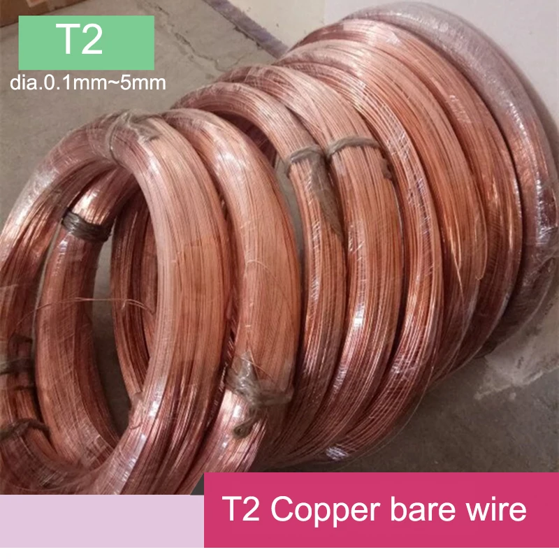 Diameter 0.5/0.8/1/1.5/2/2.5/3mm Copper line T2 copper bare wire without insulation