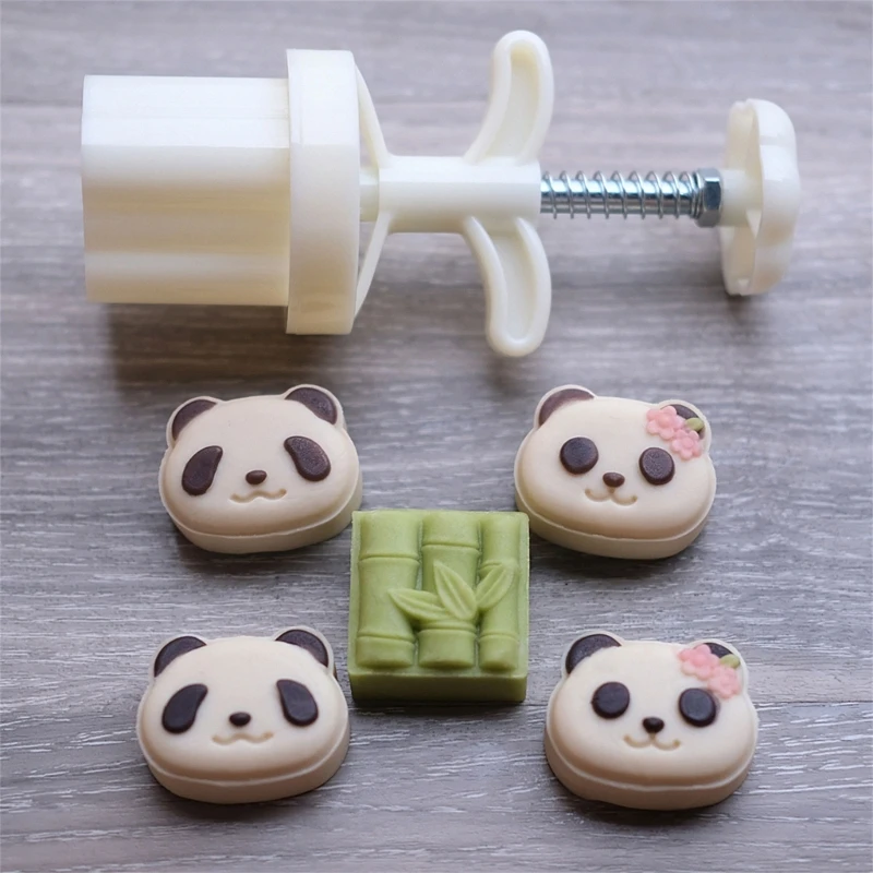 

Panda Bamboo Leaf Moon Cake Mould Cake Model Printed with Embossed Baking Tool
