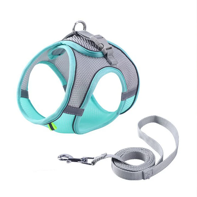 

Breathable Cat Harness Escape Proof Reflective Vest Adjustable Kitten Collar Yellow Small Dog Necklace Pet Chest And Lead Set