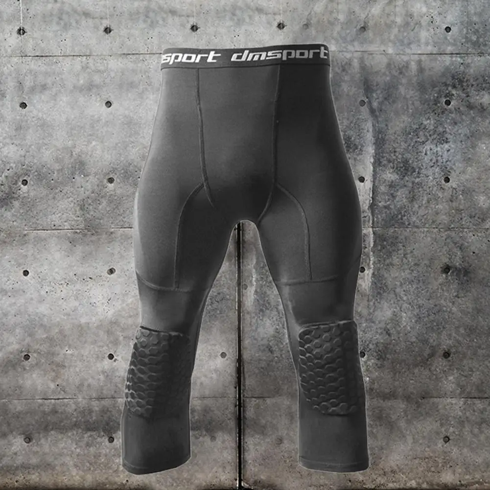 

Удобные спортивные баскетбольные леггинсы для мальчиков 3/4, дышащие леггинсы для тренировок, с сотовой подкладкой для улицы