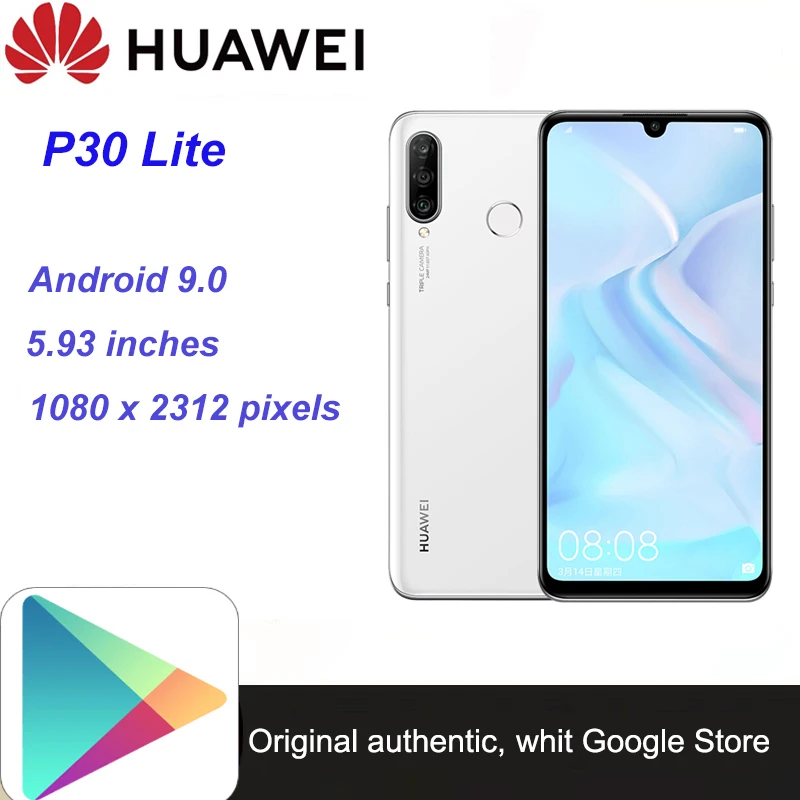 Смартфон HuaWei P30 Lite сканер отпечатков пальцев экран 6 15 дюйма 4 Гб ОЗУ 128 ПЗУ 710 МП Kirin