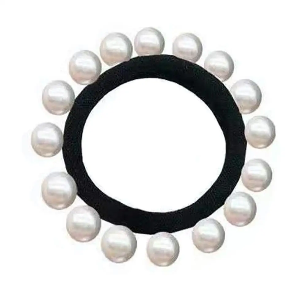 

Ladies Fashion Big Pearl Hair Rope Ponytail Elastic Pearl Hair Band Full Circle Pearl Hair Rope Hair Ring
