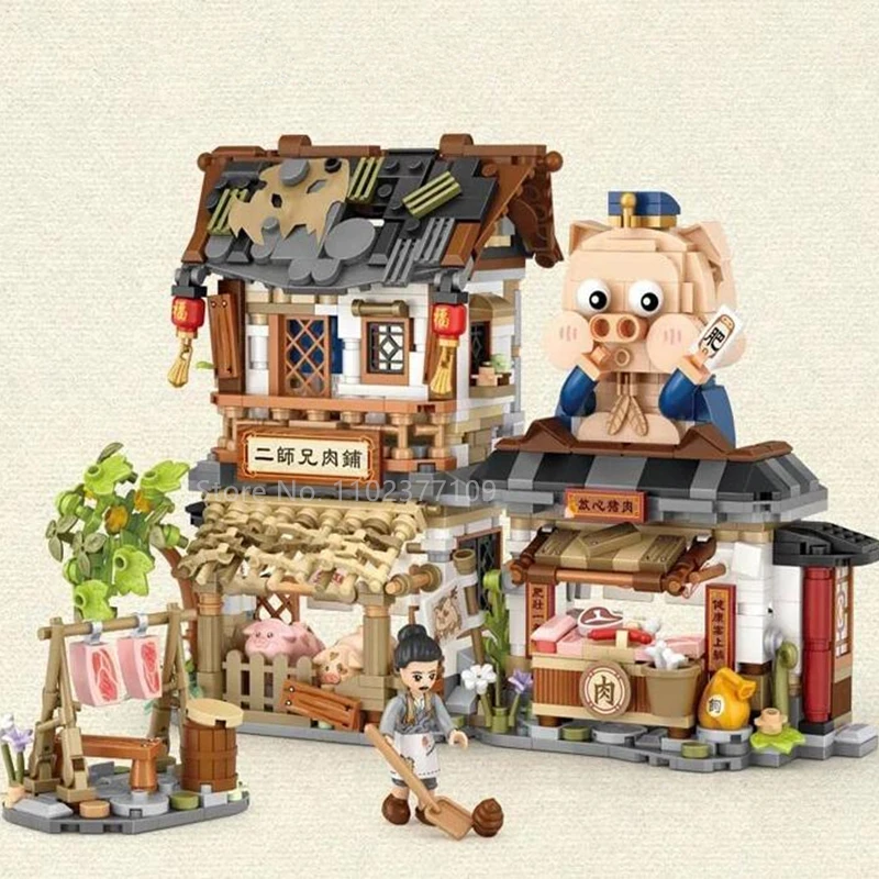 

Loz 1243 1244 1223 китайская мини-уличная продуктовая тема рождественский дом строительные блоки Санта-Клаус город кирпичи обучающие игрушки