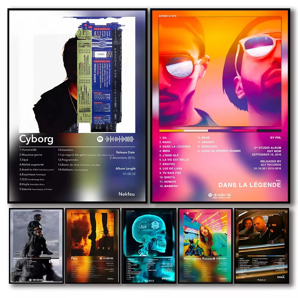 Французский рэп-поп музыкальный альбом постер художественная картина в стиле