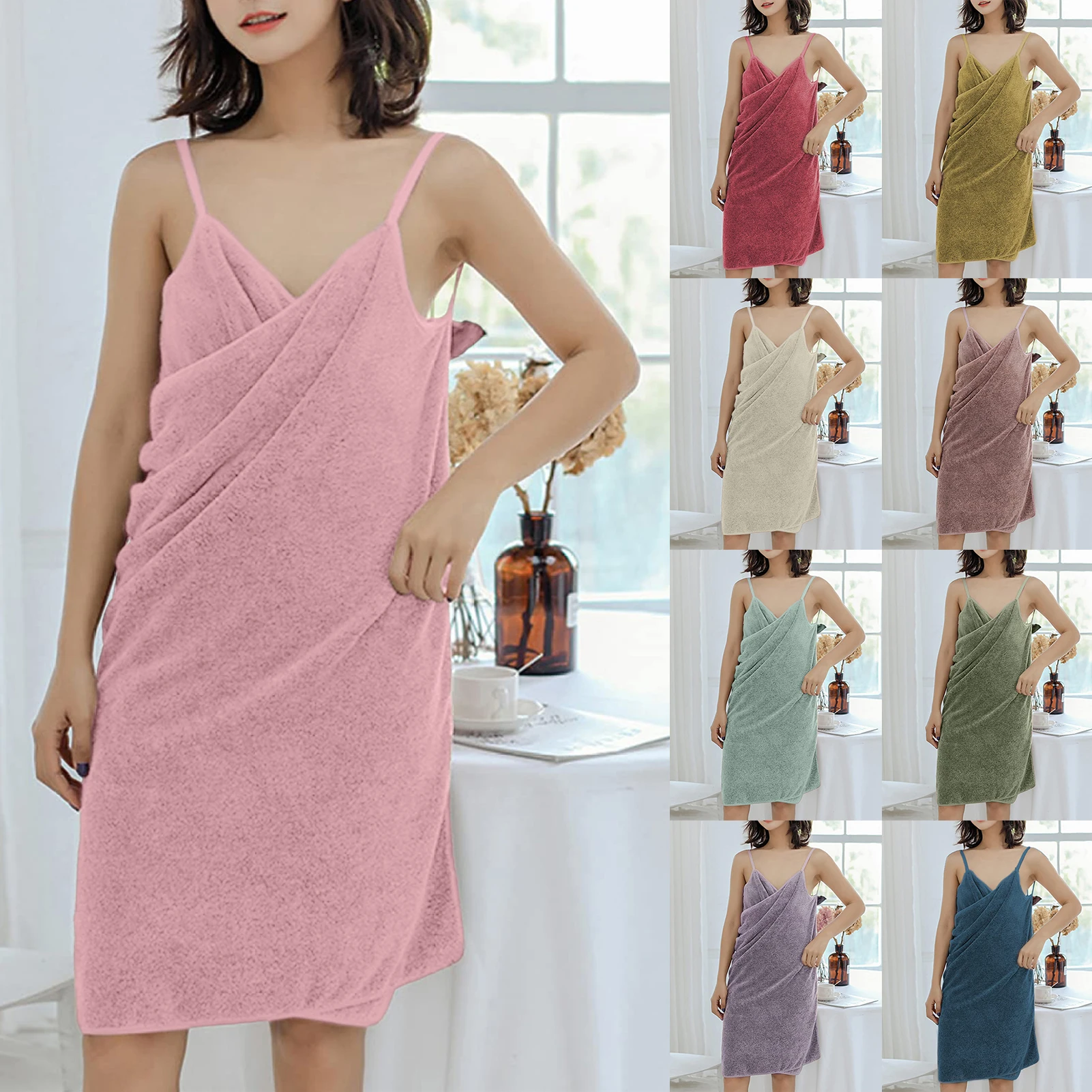 

Женский мягкий абсорбирующий банный халат с утолщенными краями