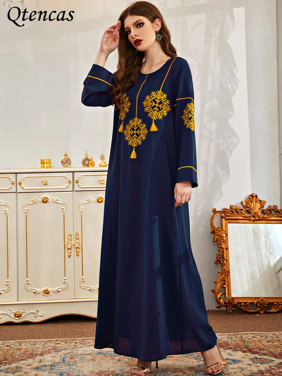 Женское платье в исламском стиле, женская юбка, Дубайский кафтан, женское платье в мусульманском стиле