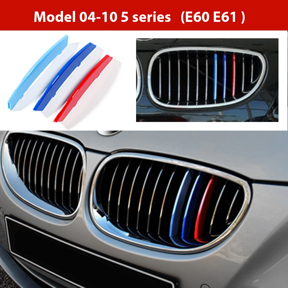 3pcs M Power Car Racing Front Grille Trim Strips For BMW E46 E90 E91 E92 E93 F30 E60 E61 F10 G30 G20 F07 F11 F18 Performance images - 6