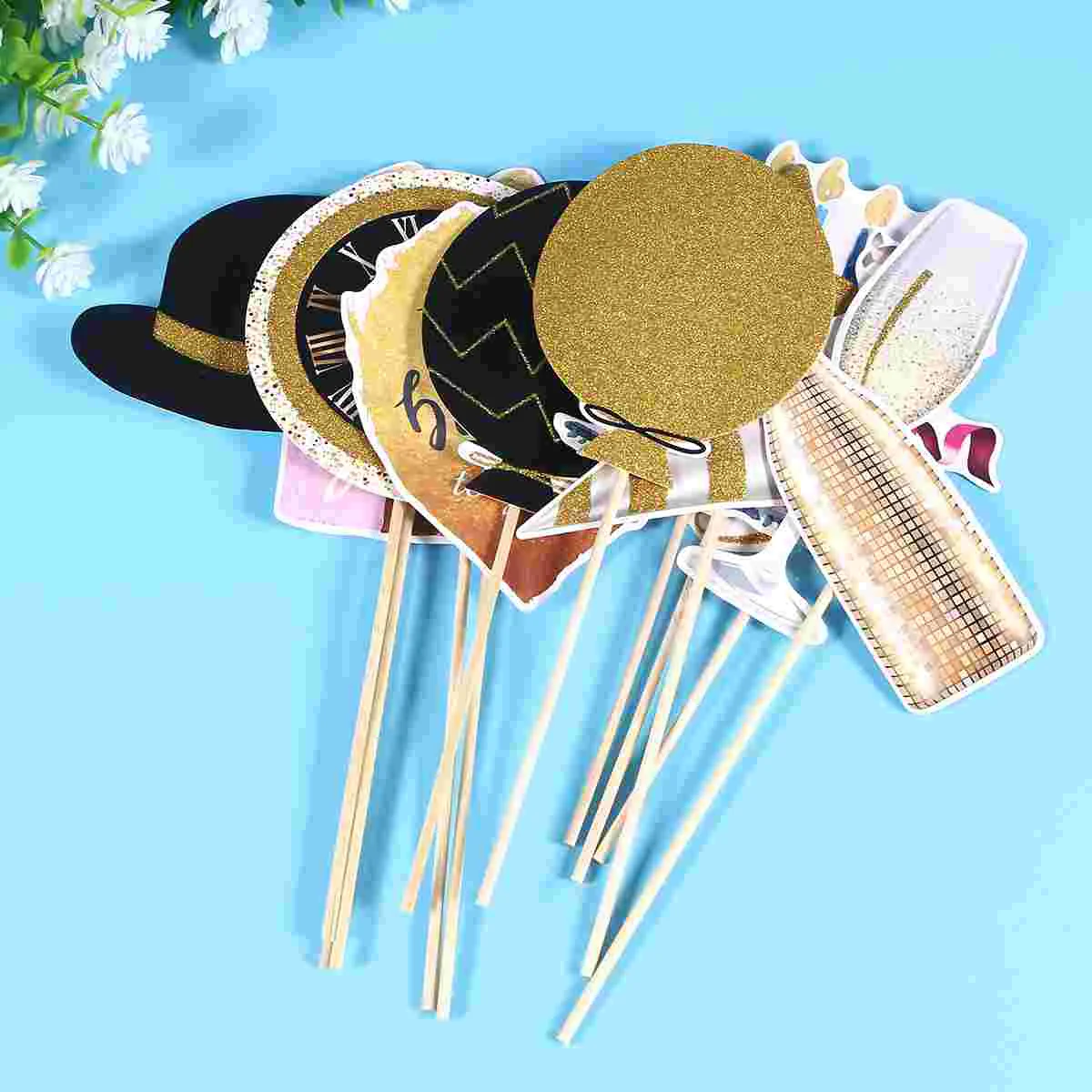 

12pcs Party Prop Set Paper Creative Glitter Funny Photo Booth Props for Party Birthday
