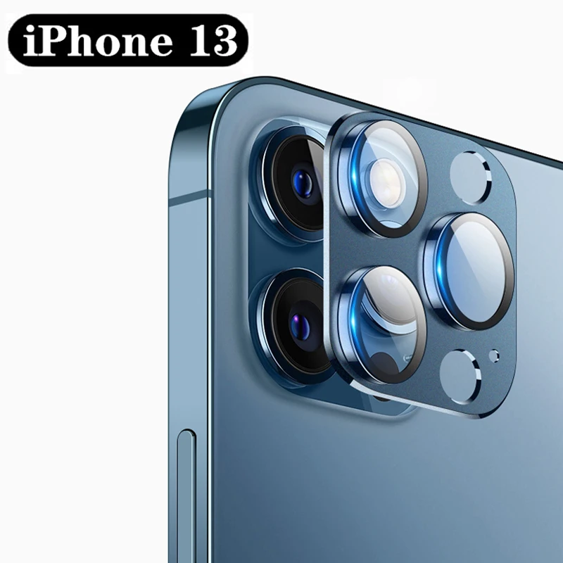 

Camera Lens Full Cover Protective Metal Ring+Glass For iPhone 13 12 Pro Max 13Mini 12Mini 11 13 Pro Max Back Lens Protector Case