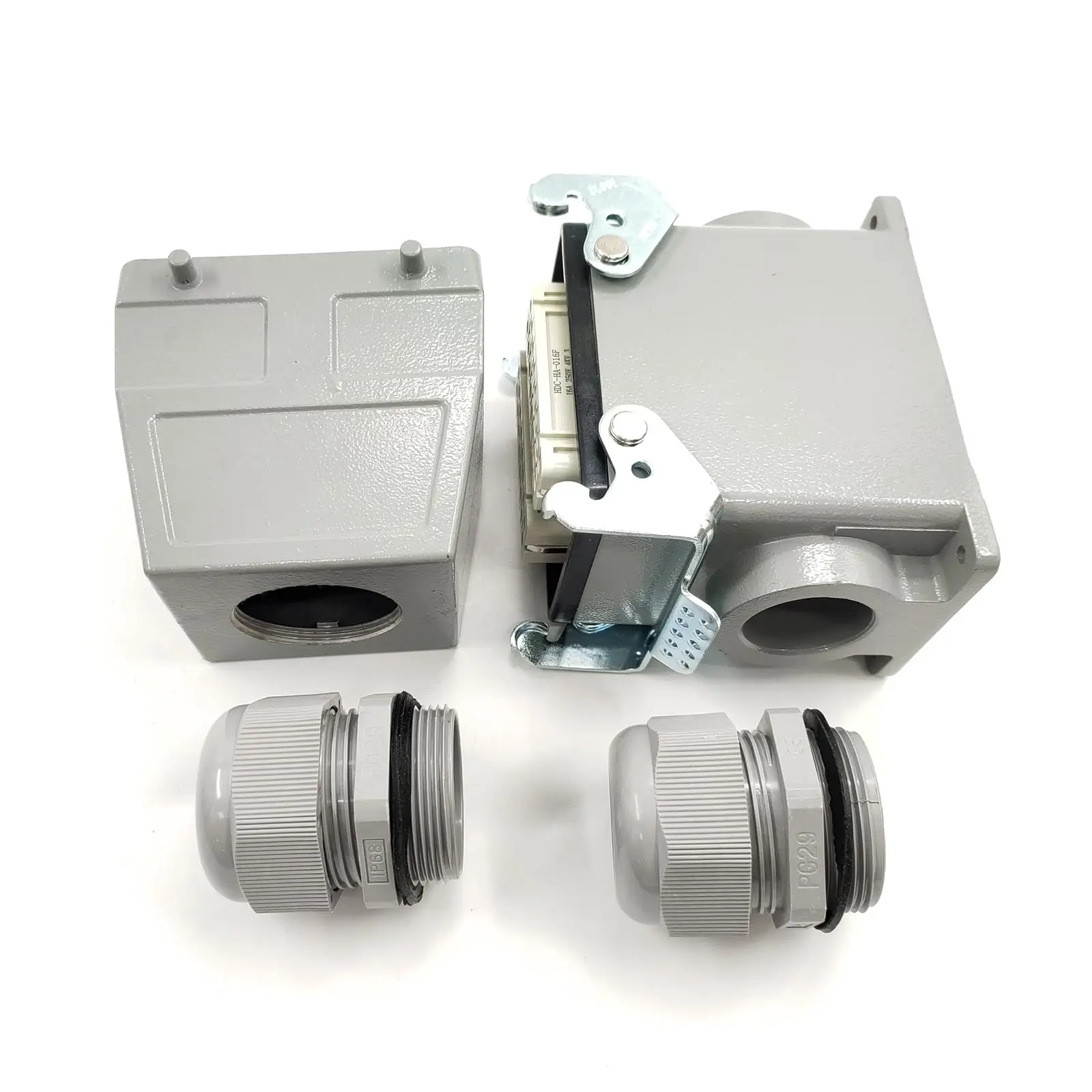 Фото Разъем H32A Heavy Duty 32-контактный PG29, штекер-гнездо, стыковочный, с корпусом-застежкой, для монтажа на поверхность, с кабельным вводом №5
