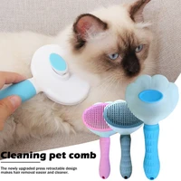 pet cat comb dog hair removal self cleaning flea comb for cats dog grooming combs clean brush cat hair remover brush