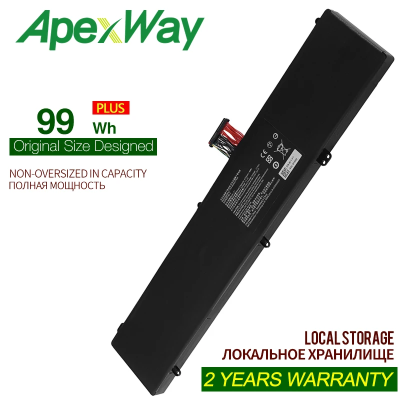 

ApexWay RZ09-0166 F1 Laptop Battery for Razer Blade Pro 17.3" 2017 RZ09-01663E52 RZ09-01662E53-R3U1 RZ09-01663E53-R3U1 99WH