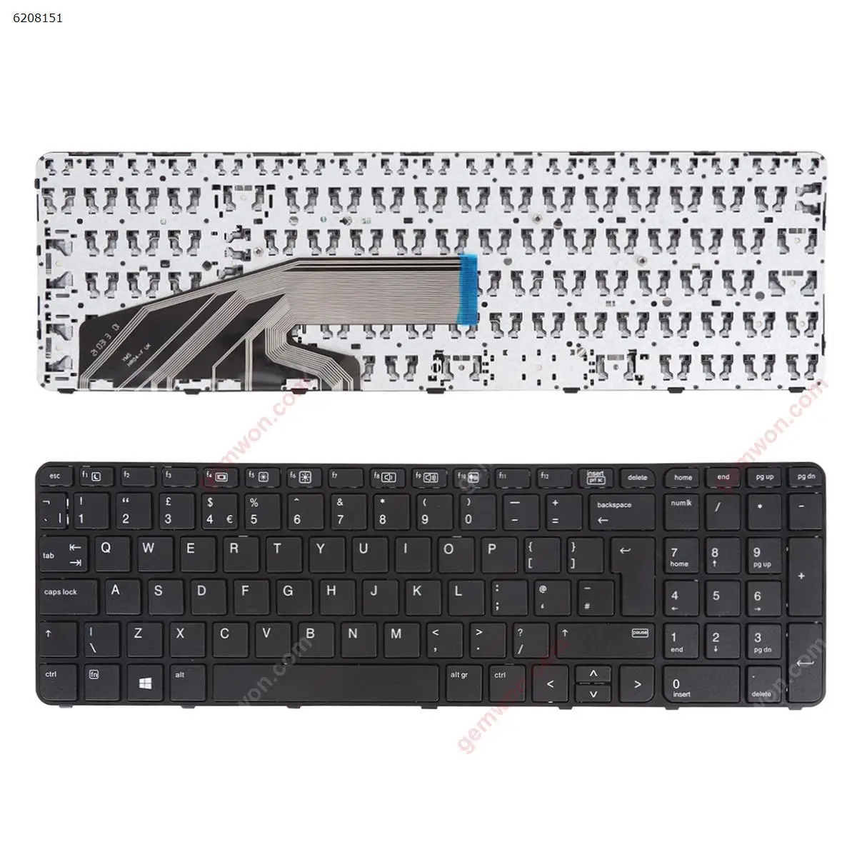 

UK Laptop Keyboard for HP ProBook 450 G3 455 G3 470 G3 BLACK FRAME BLACK