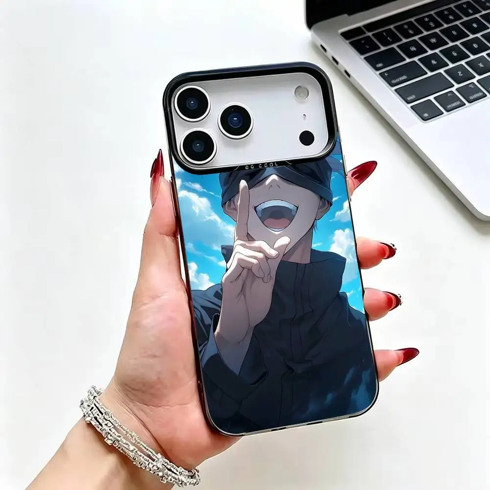 Фото Чехол для телефона Jujutsu Kaisen - Сатору Годжо для iPhone 17, 16, 15, 14, 13, 12 Plus, Pro Max, с цветным серебряным покрытием внутри. №5