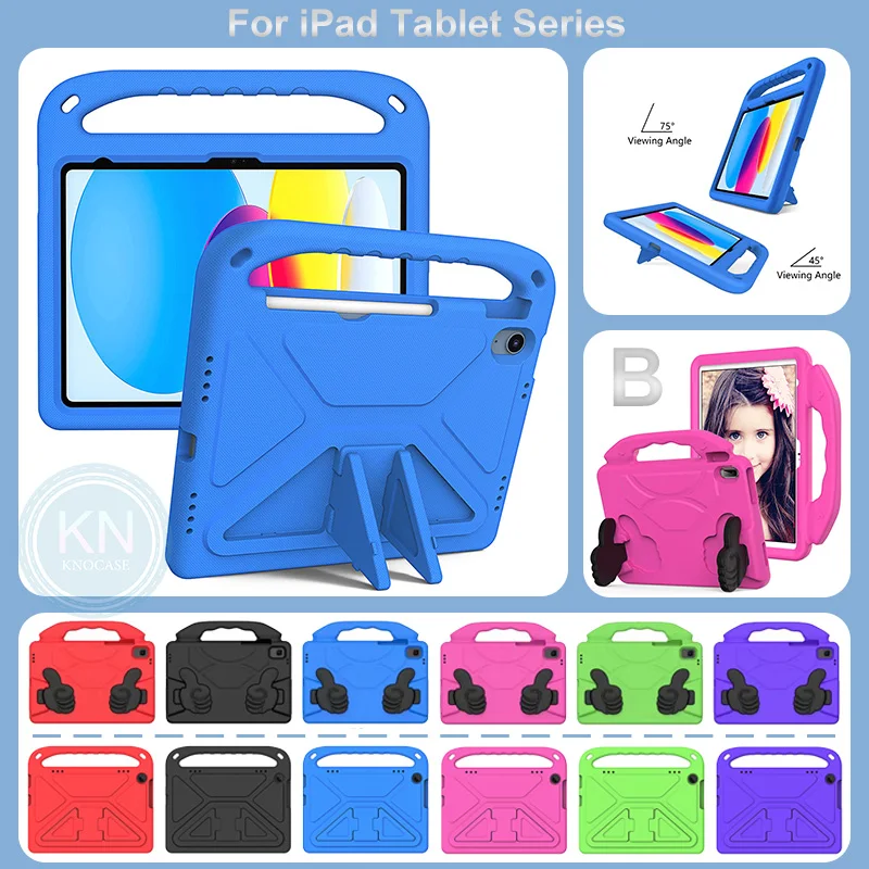 

For iPad Mini 1 2 3 4 5 6 iPad 2 3 4 5 6 7 8 9 10th Gen Air Air2 Air3 10.5 Air4 Air5 Pro 11 10.2 Kids Safe Eva Shockproof Case