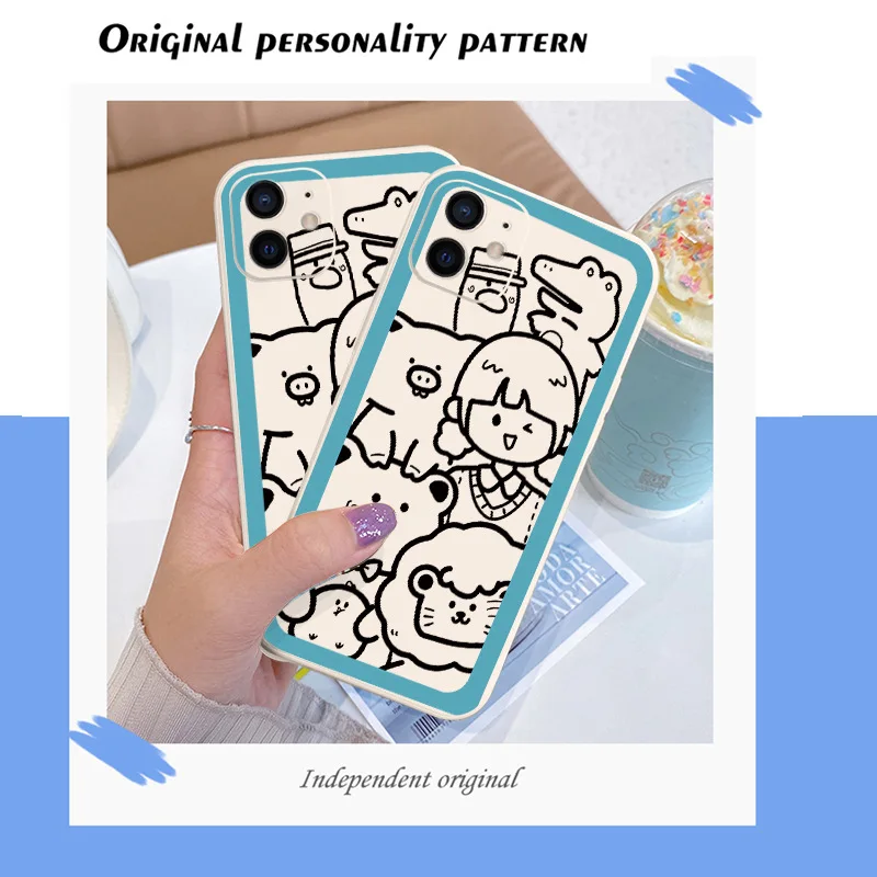 

NOHON Phone Cover iPhone 13 12 11 Pro Max SE 2020 XR XS 8 7 6S 6 Plus Premium Silicone Soft Case original personality