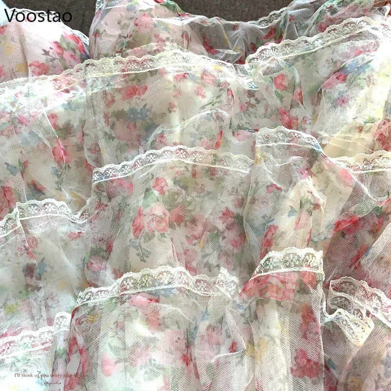 Милое элегантное кружевное мини-платье в стиле &quotЛолита&quot с оборками женское