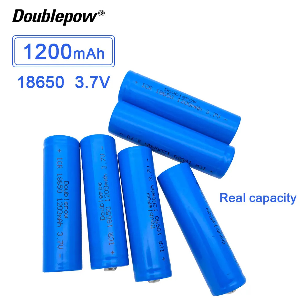 

100% original Doublepow 18650 1200mAh 3.7V Li-ion rechargeable 18650 battery HIGH CAPACITY FOR LANTERN