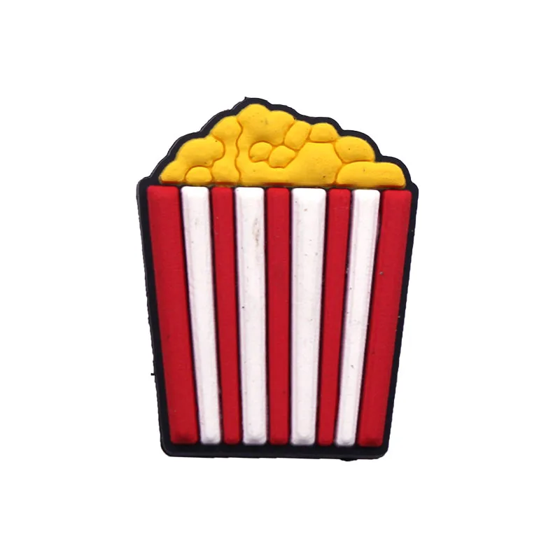 High Imitation Simulation Food Shoe Charms Popcorn/hamburger/Fries Shoe Decoration Accessories for jibz Kid's Party X-mas Gifts