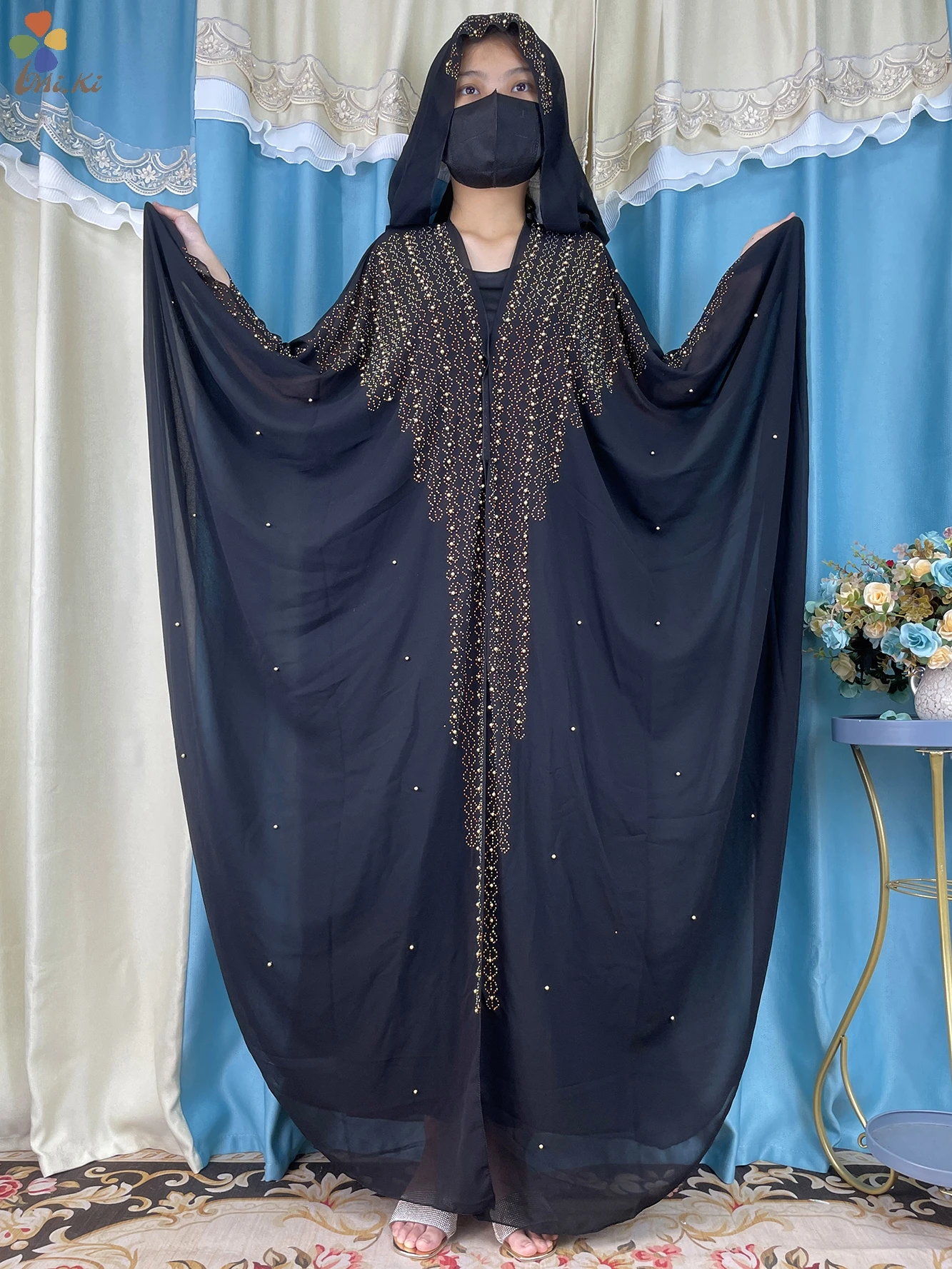 2023 New Muslim Open clothing Abaya Dubai Turkey Muslim Women Kaftan Diamond Luxury Cardigan Plus Size Boubou Islamic Clothing