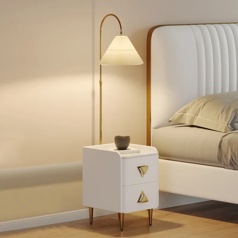 

Narrow Small Table Nordic Modern Italian White Bedside Tables Comfortable Bedroom Drawers Nachttisch Luxury Furniture GXR36XP