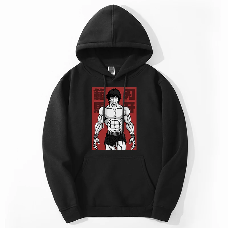 

BAKI Japan Anime Print 2023 New Mens Hoodies Sweatshirts Hanma Baki Harajuku Streetwear Hip Hop Long Sleeve Pullover Moletom