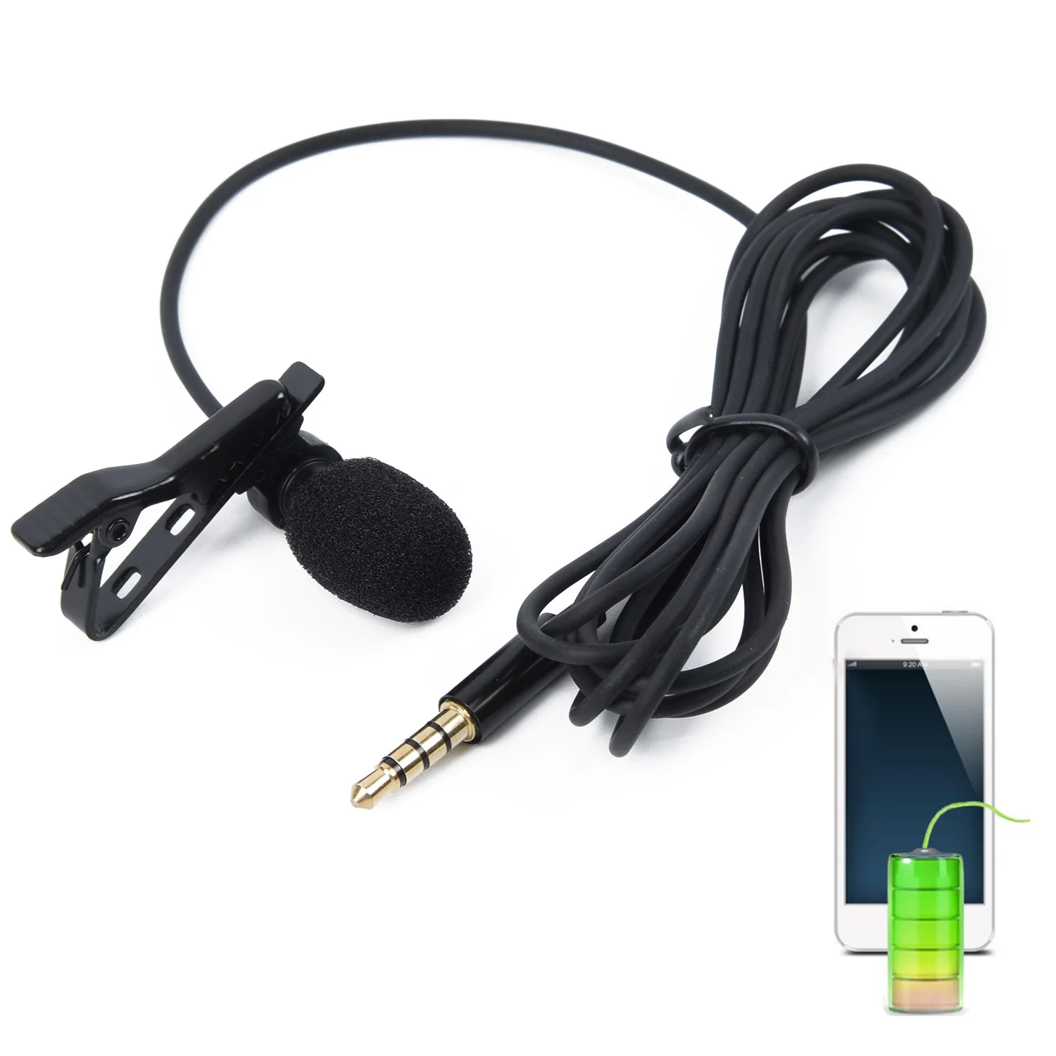 

Portable Clip-on Lapel Lavalier Microphone 3.5mm Jack Mikrofon Mini Wired Mic Condenser Microfono For Smartphone