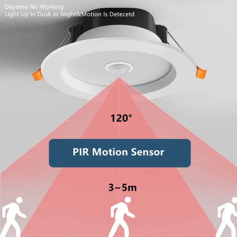 Купи LED Ceiling Lights PIR Motion Sensor Smart Home Lighting 5W 9W 12W 18W Ceiling Lamp For Room Hallways Corridor 110V 220V за 538 рублей в магазине AliExpress