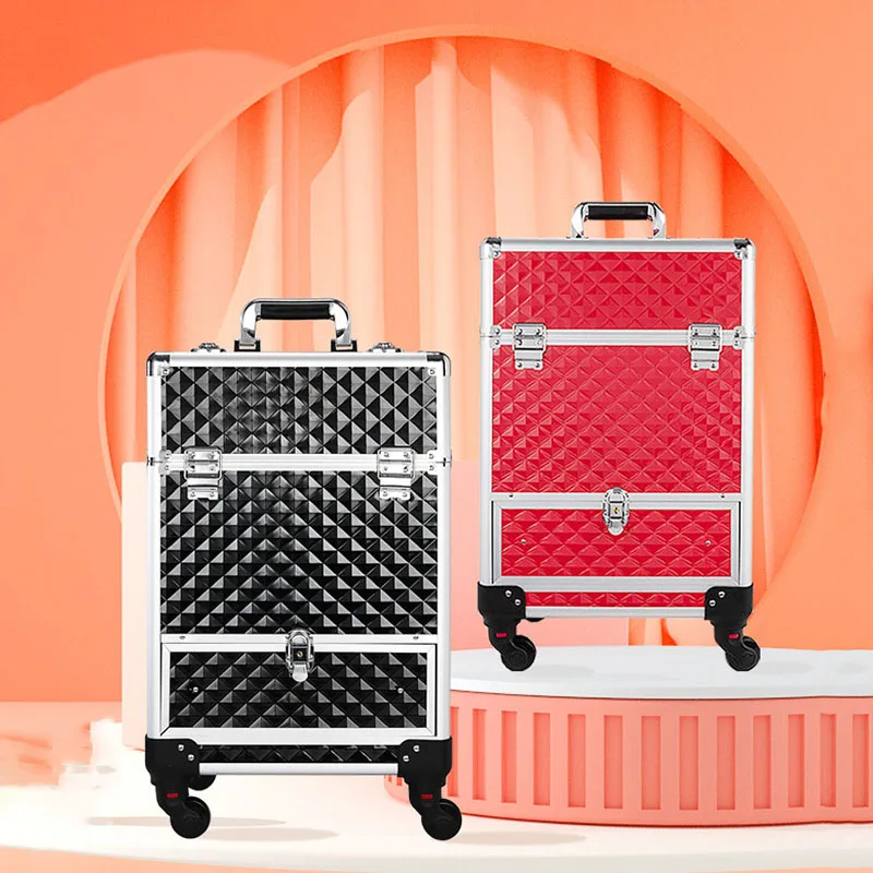 Professional Beauty Makeup Manicure Suitcase Luxury Travel Suitcases Women's Cosmetic Organizer Luggage With Wheels Trolley Case