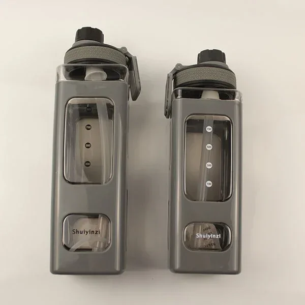 700/900 мл милая Пастельная бутылка для воды с соломинкой пластиковая дорожная