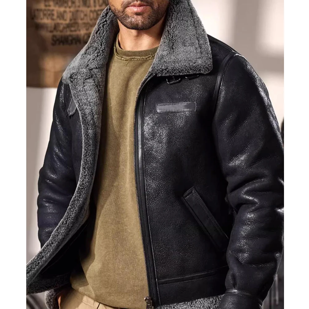 Мужская дубленка Denny &amp Dora из натуральной овчины B3 летный костюм ВВС утолщенная