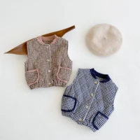 2022 winter clothes for baby pocket style quilted thickened warm baby 0 3 years old cardigan cotton padded jacket vest coat