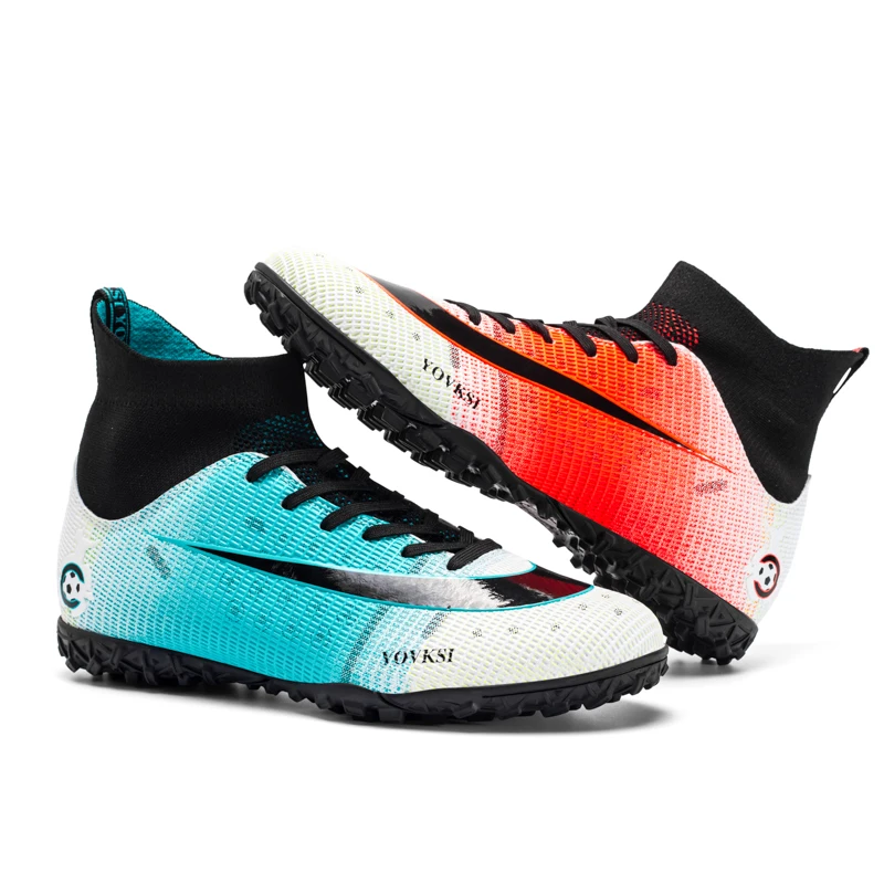 Men's High Ankle Football Shoes Indoor and Outdoor TF/FG Youth Football Training Shoe 35-45