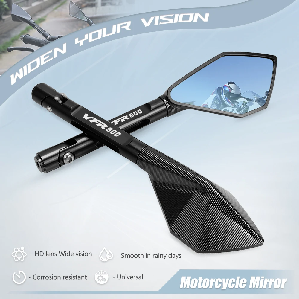 

Universal For HONDA VFR 800 VFR800 FIWI VFR800VTEC VFR800F VFR 800F 2002-2017 Motorcycle ALUMINUM Rearview Side Mirrors 8mm 10mm