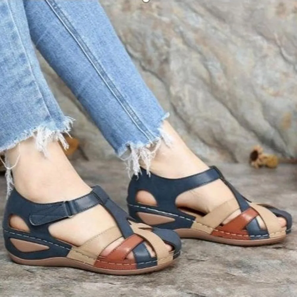 

2022 Summer Women Strap Sandals Women's Flats Open Toe Solid Casual Shoes Rome Wedges Thong Sandals Sexy Ladies Shoes
