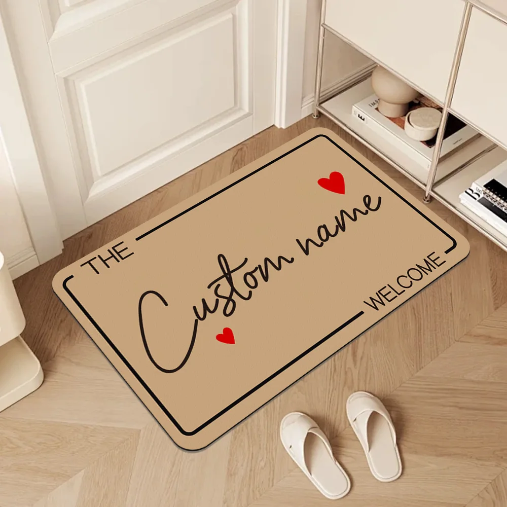 Дверной коврик на заказ с именем семьи персонализированный для входной двери