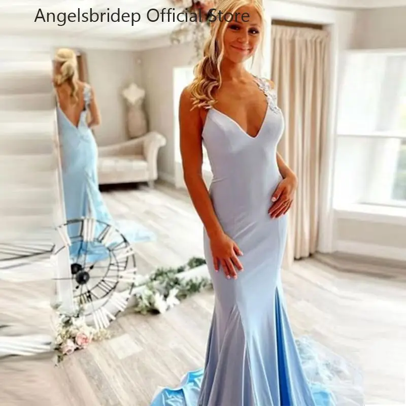 

Женское вечернее платье с открытой спиной, на бретелях