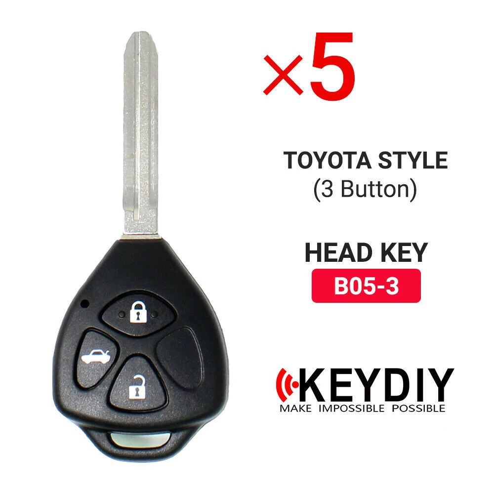 

Универсальная головка дистанционного ключа KEYDIY KD, модель Toyota Style B-Series, 3 кнопки, 5 шт.