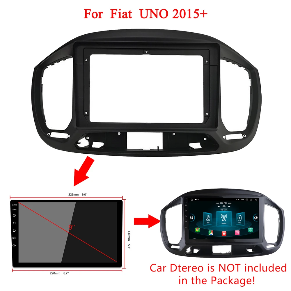 

9inch android Car Radio Installation DVD GPS Mp5 Plastic Fascia Panel Frame for FIAT UNO 2020 car radio frame Dash Mount Kit