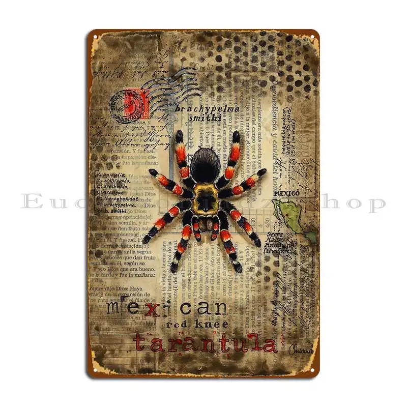 Мексиканский красный коленный Тарантул керриктеры металлический знак стена паб